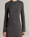 VINCE HOUNDSTOOTH L/S CREW