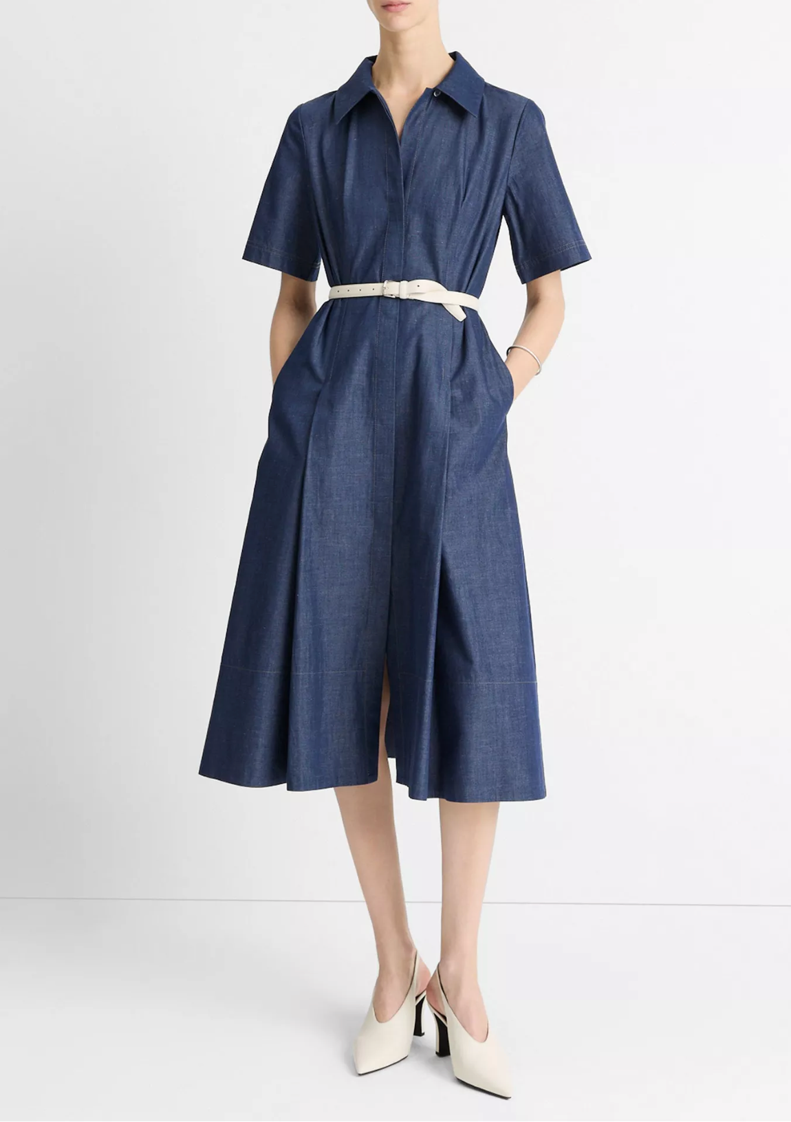 VINCE DENIM S/S SHIRT DRESS