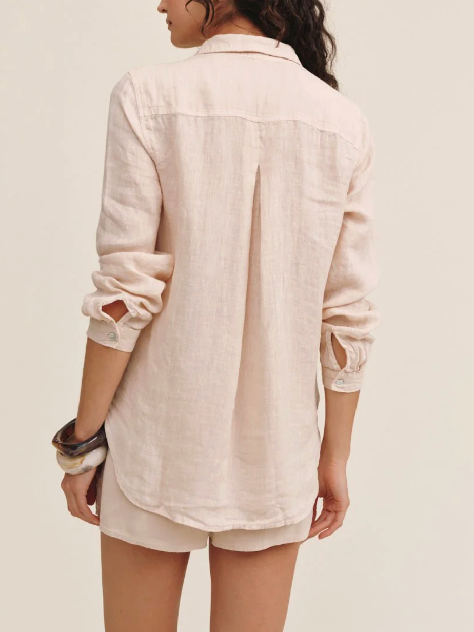 BELLA DAHL LINEN POCKET BUTTON DOWN