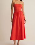 Z SUPPLY SUNSOUGHT STRAPLESS MIDI DRESS