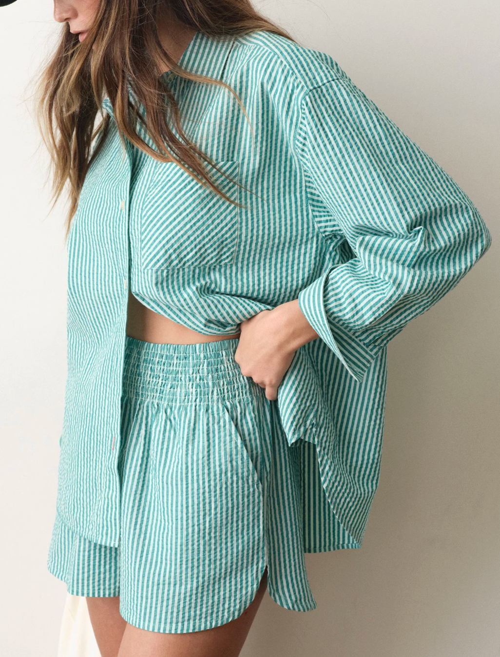 MARINE LAYER GRACEY OVERSIZED SEERSUCKER SHIRT