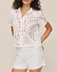 BELLA DAHL SHORT SLEEVE CONTRAST BUTTON DOWN
