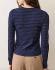 MARINE LAYER LEXI RIB SUN-IN LONGSLEEVE CREW TEE