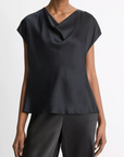VINCE COWL NECK CAP SLEEVE BLOUSE