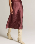 VINCE PLAID OMBRE SLIP SKIRT W/ LINGERIE ELASTIC