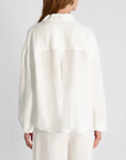 FRENCH CONNECTION COOPER LINEN BLOUSON SLEEVE TOP