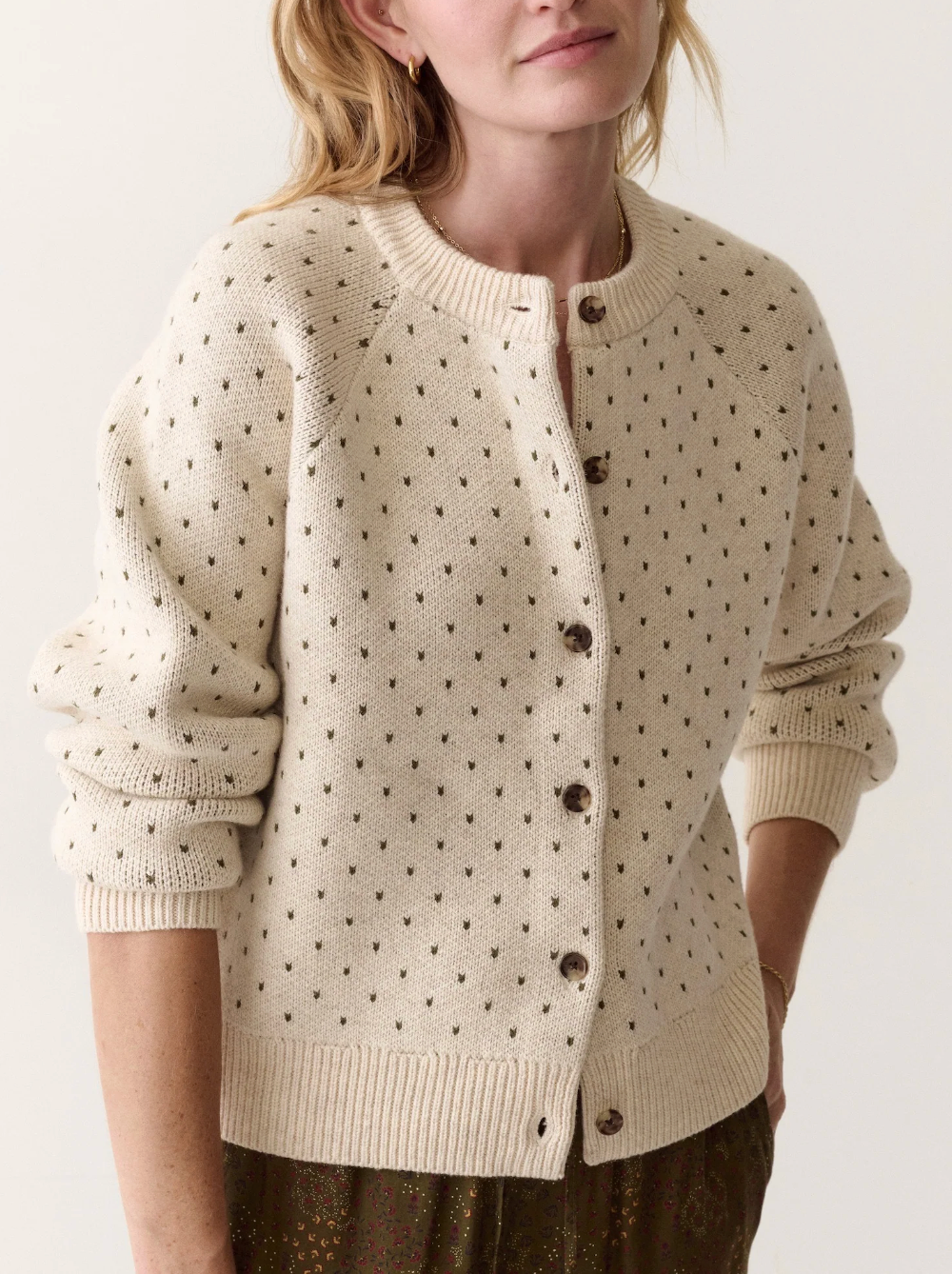 MARINE LAYER POLKA DOT CARDIGAN