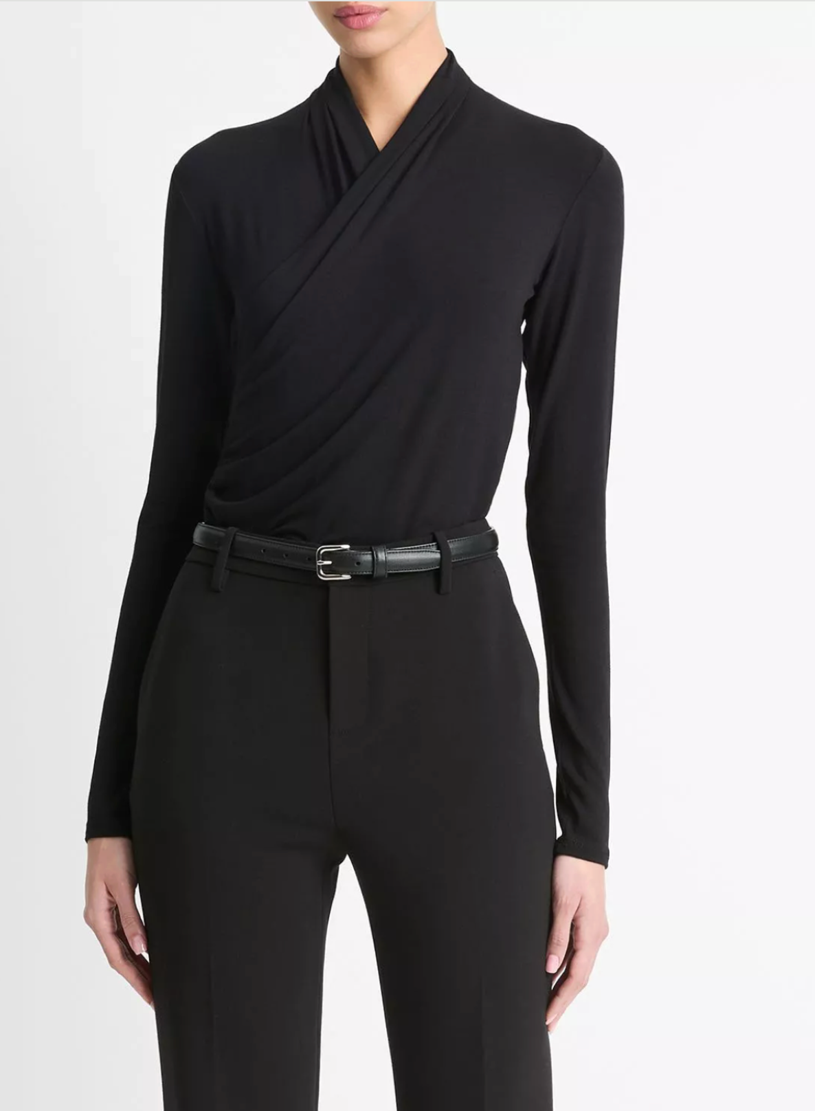 VINCE L/S FIXED WRAP TOP
