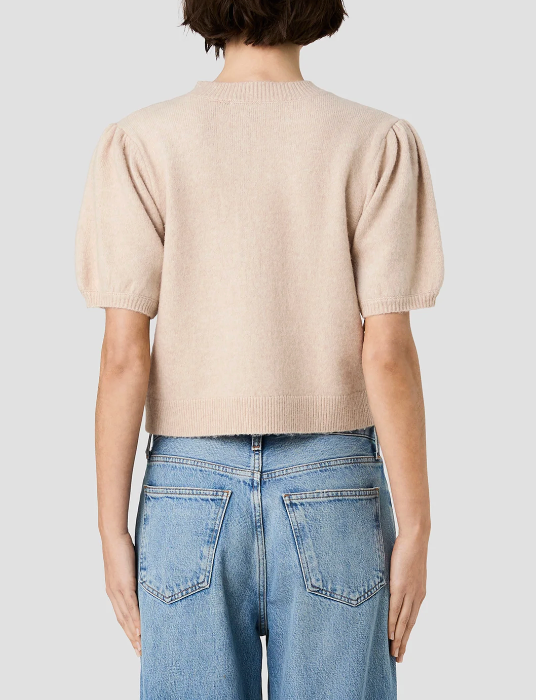 FRENCH CONNECTION YULIA KNIT PUFF SLEEVE TOP