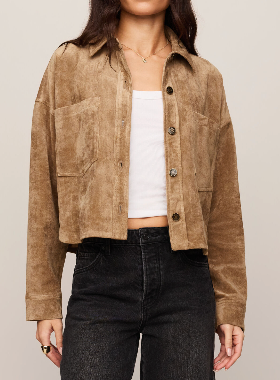 Z SUPPLY ALL DAY CROPPED SUEDE JACKET