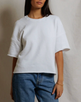 PERFECTWHITETEE EZRA DRY FRENCH TERRY SHORT SLEEVE SWEATSHIRT