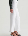 AG SAIGE WIDE LEG CROP OPTIC WHITE
