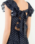THML EMILIA POLKA DOT FLUTTER V DRESS