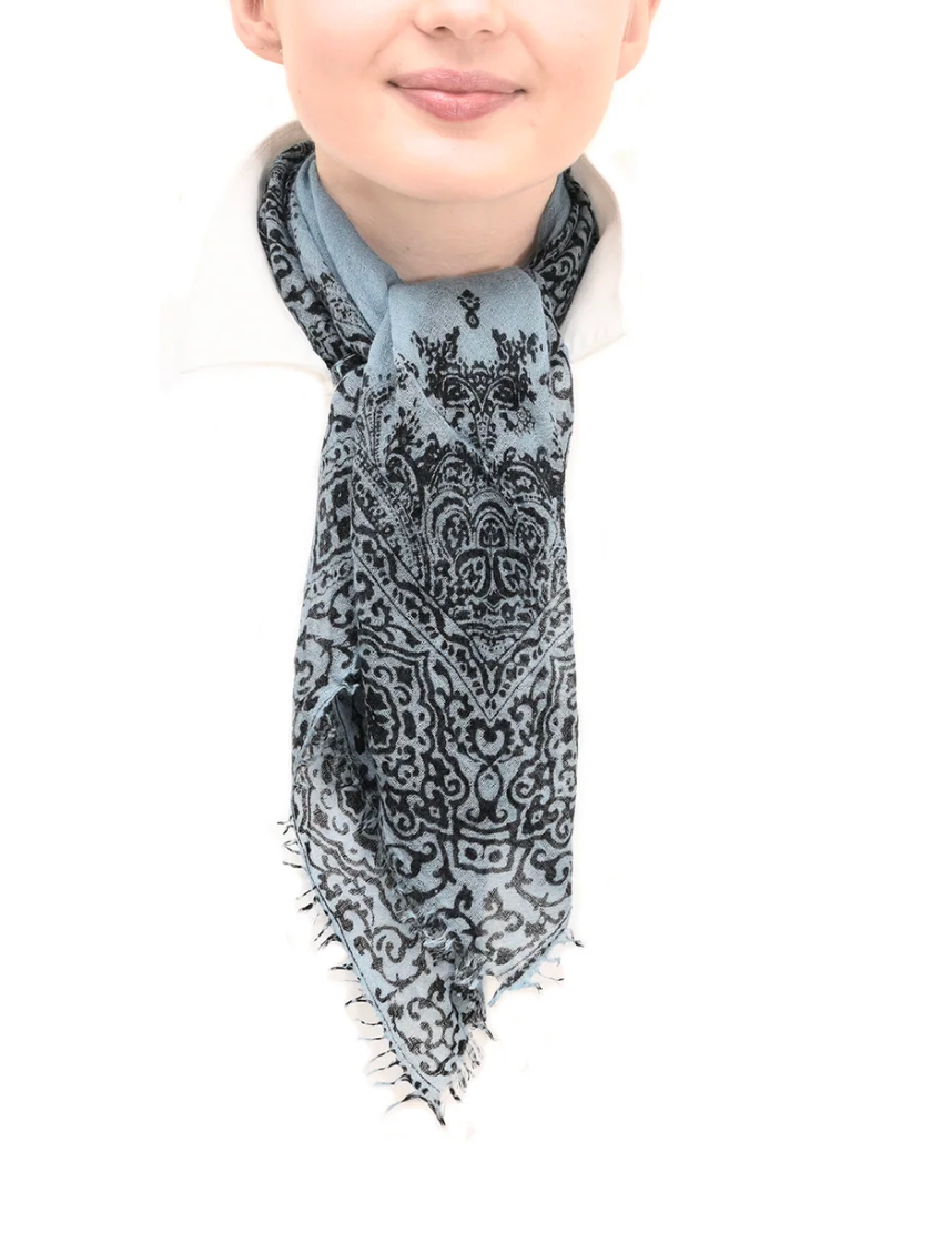 MEG COHEN CASHMERE WHISPER PAISLEY NECKERCHIEF