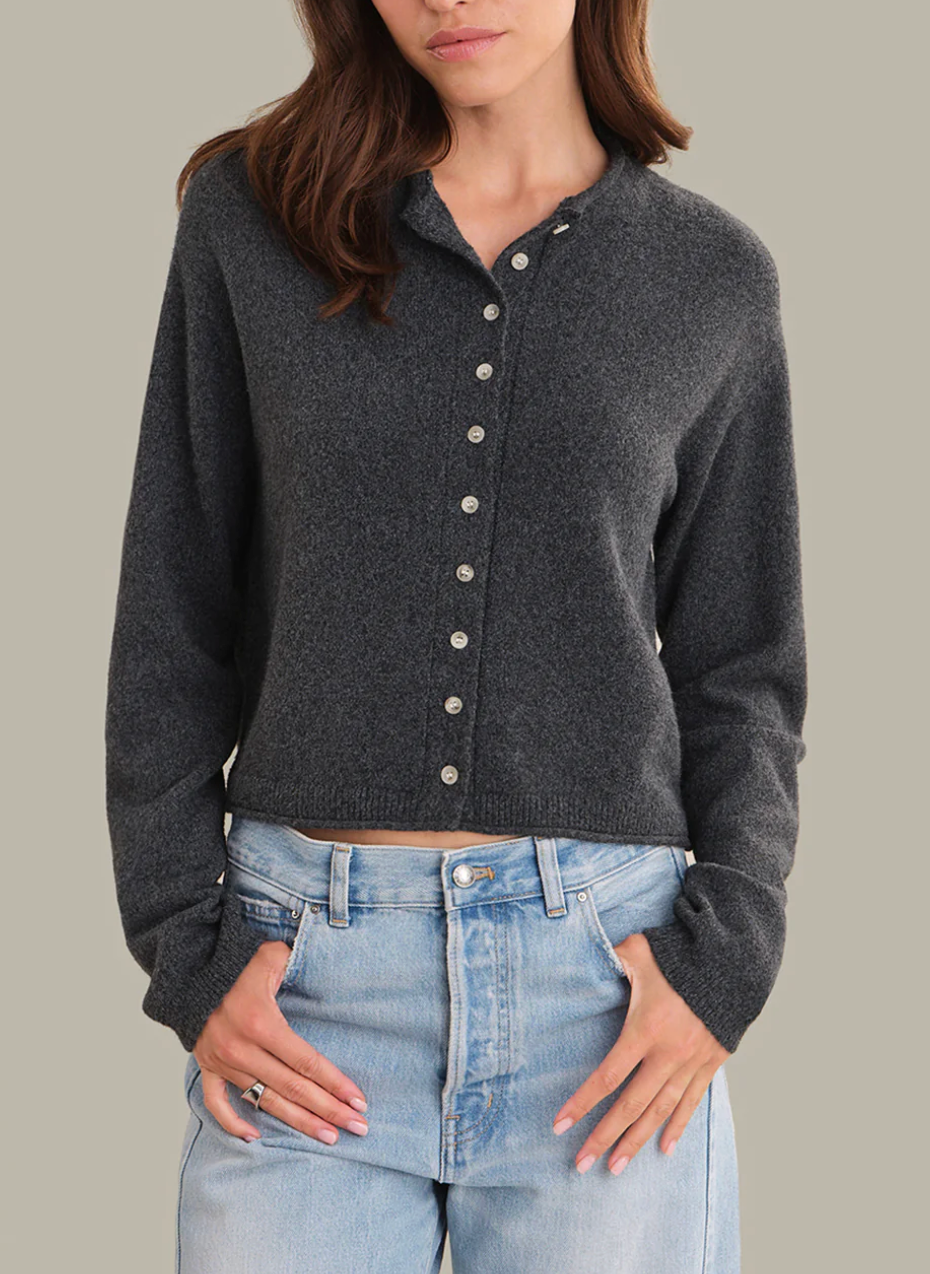 525 AMERICA BLAIRE ROLLED COLLAR CARDIGAN