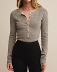 Z SUPPLY STELLA STRIPE MODAL RIB HENLEY