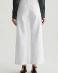 AG SAIGE WIDE LEG CROP OPTIC WHITE