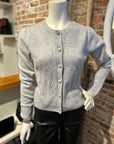 AUTUMN CASHMERE PUFF SLEEVE POPCORN STITCH CARDIGAN