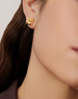 JENNY BIRD GOLD MINI WOVEN SQUARE EARRINGS