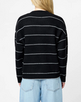 FRENCH CONNECTION RIDDLEY KNIT TICK STRIPE CREW