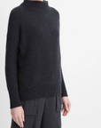 VINCE BOILED FUNNEL NECK PULLOVER