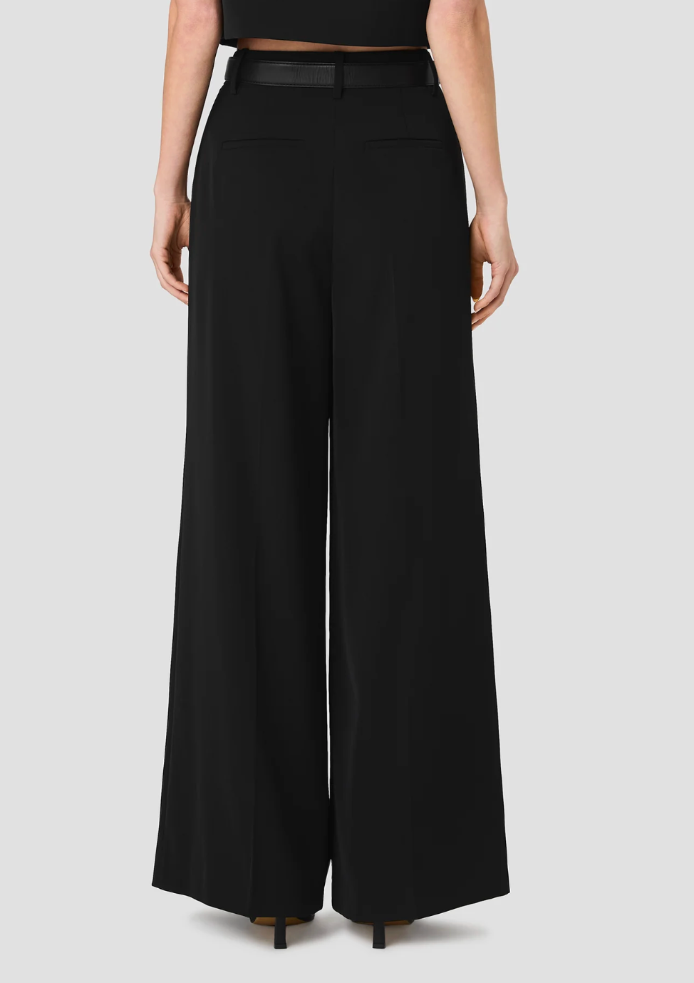 FRENCH CONNECTION HARRY SUITING HIGH WAISTED WIDE LEG TROUSERS