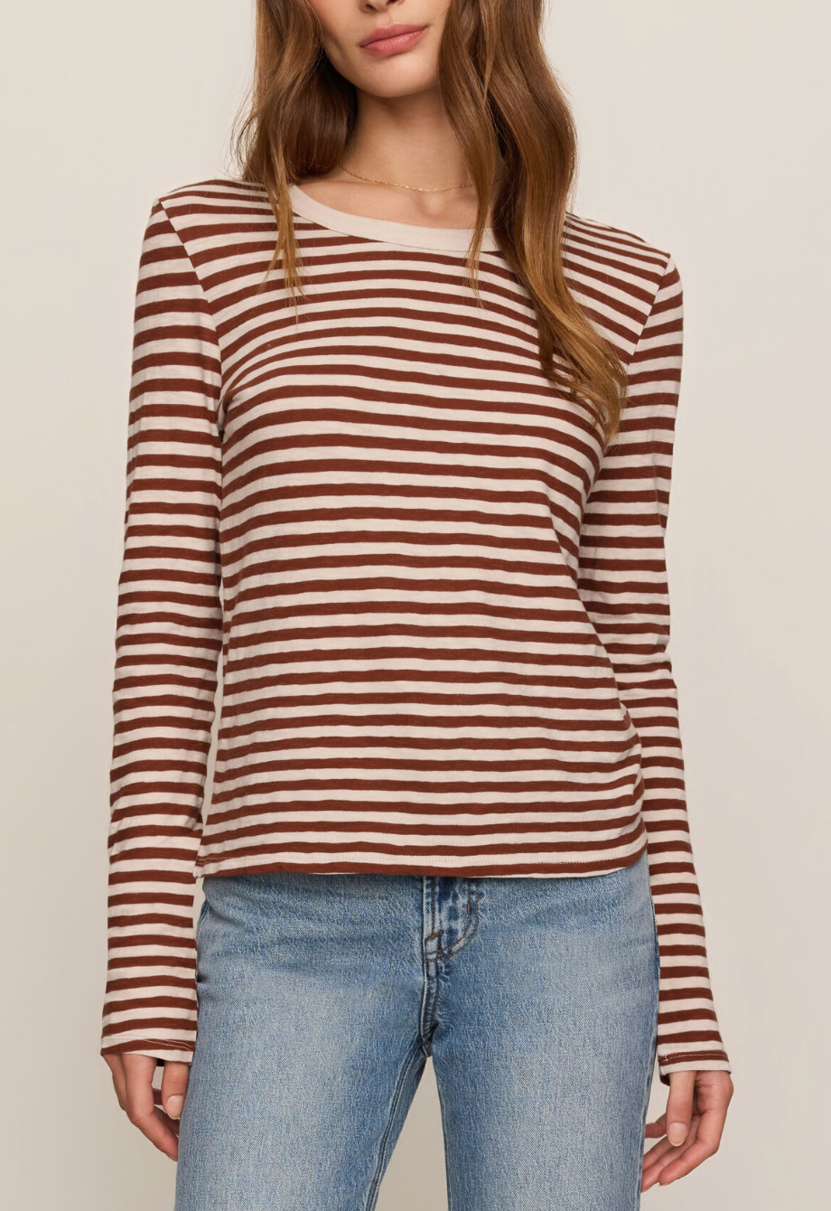Z SUPPLY JUNIE L/S STRIPE SLUB TEE