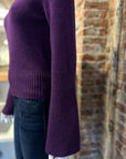 AUTUMN CASHMERE MOCK NECK TRUMPET SLEEVE W/ HIGH RIB