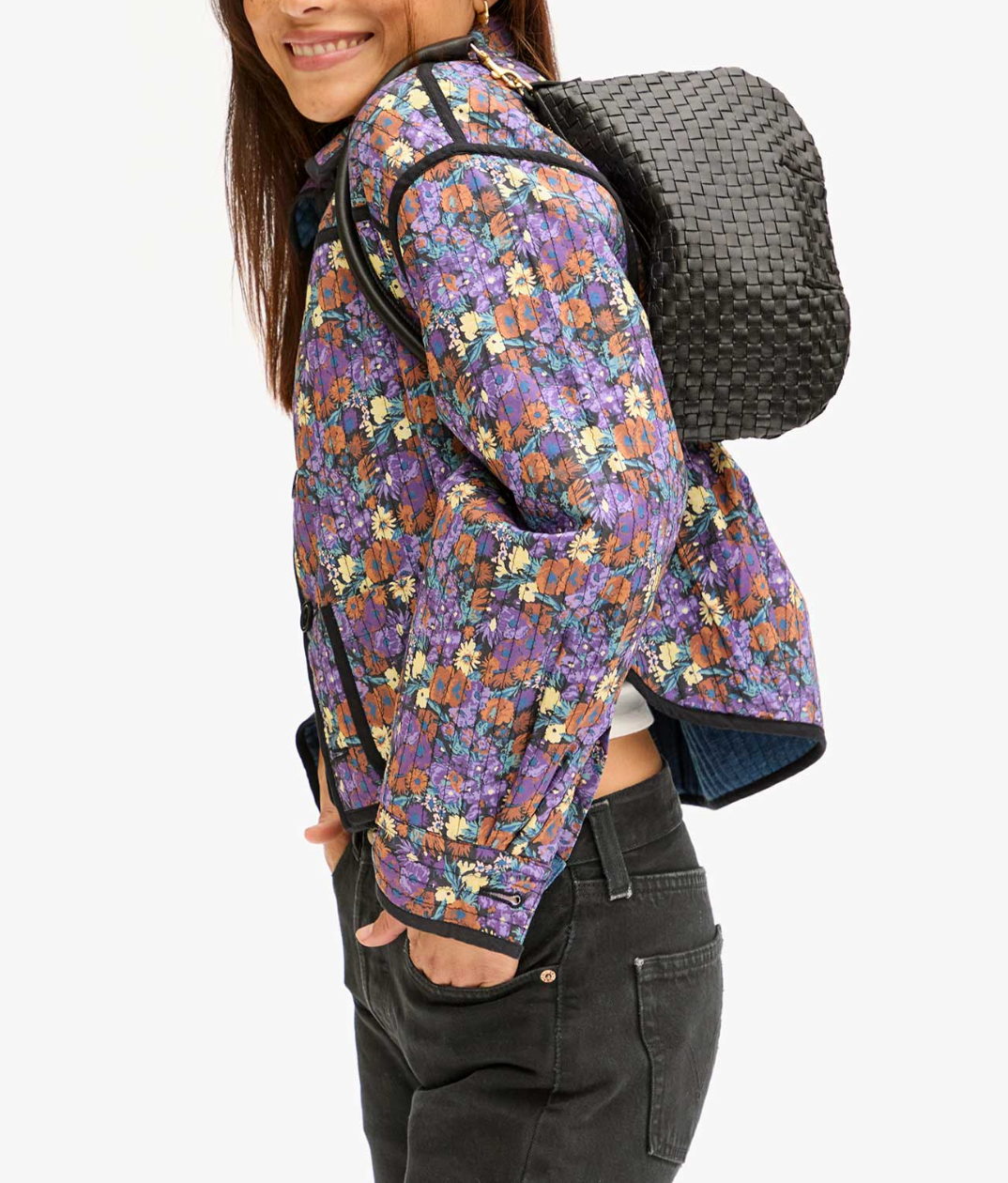 CLARE V WOVEN PETIT MOYEN MESSENGER