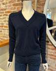 AUTUMN CASHMERE CROPPED V W/ REVERSED SEAM