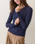 MARINE LAYER LEXI RIB SUN-IN LONGSLEEVE CREW TEE