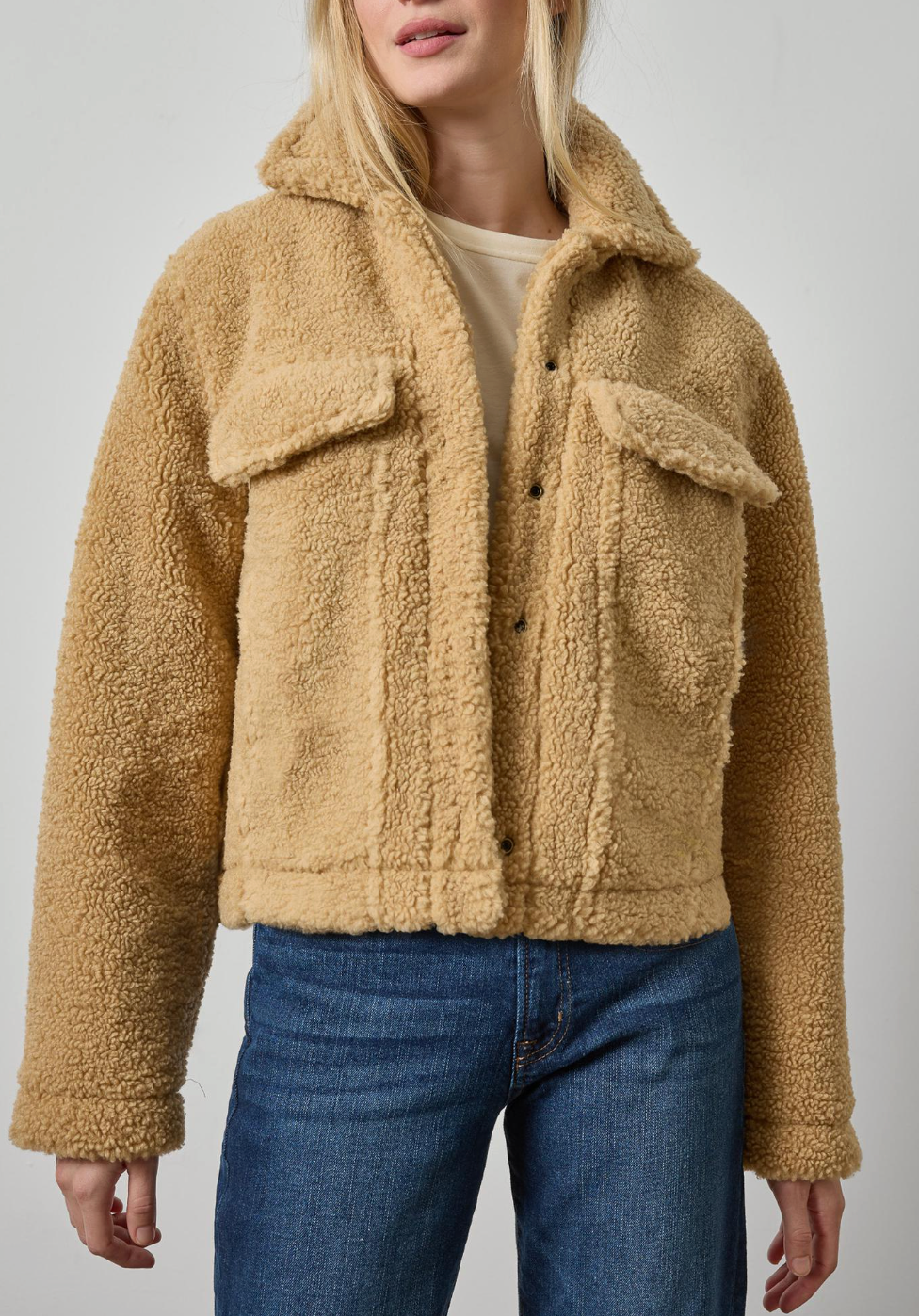 LILLA P SHERPA COLLARED JACKET