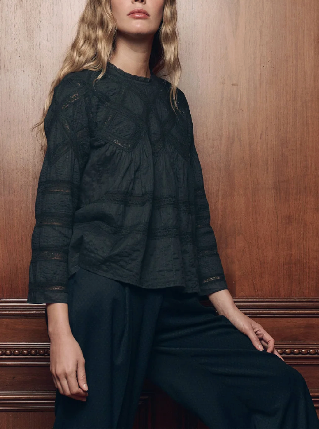 THE GREAT THE LATTICE LACE VICTORIAN TOP