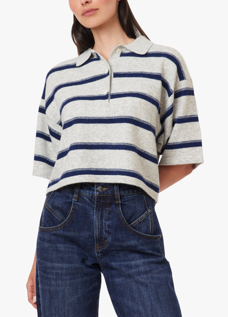 HABITUAL STRIPED RUGBY POLO SWEATER
