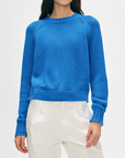WHITE & WARREN COTTON BLEND BEACHY CREW