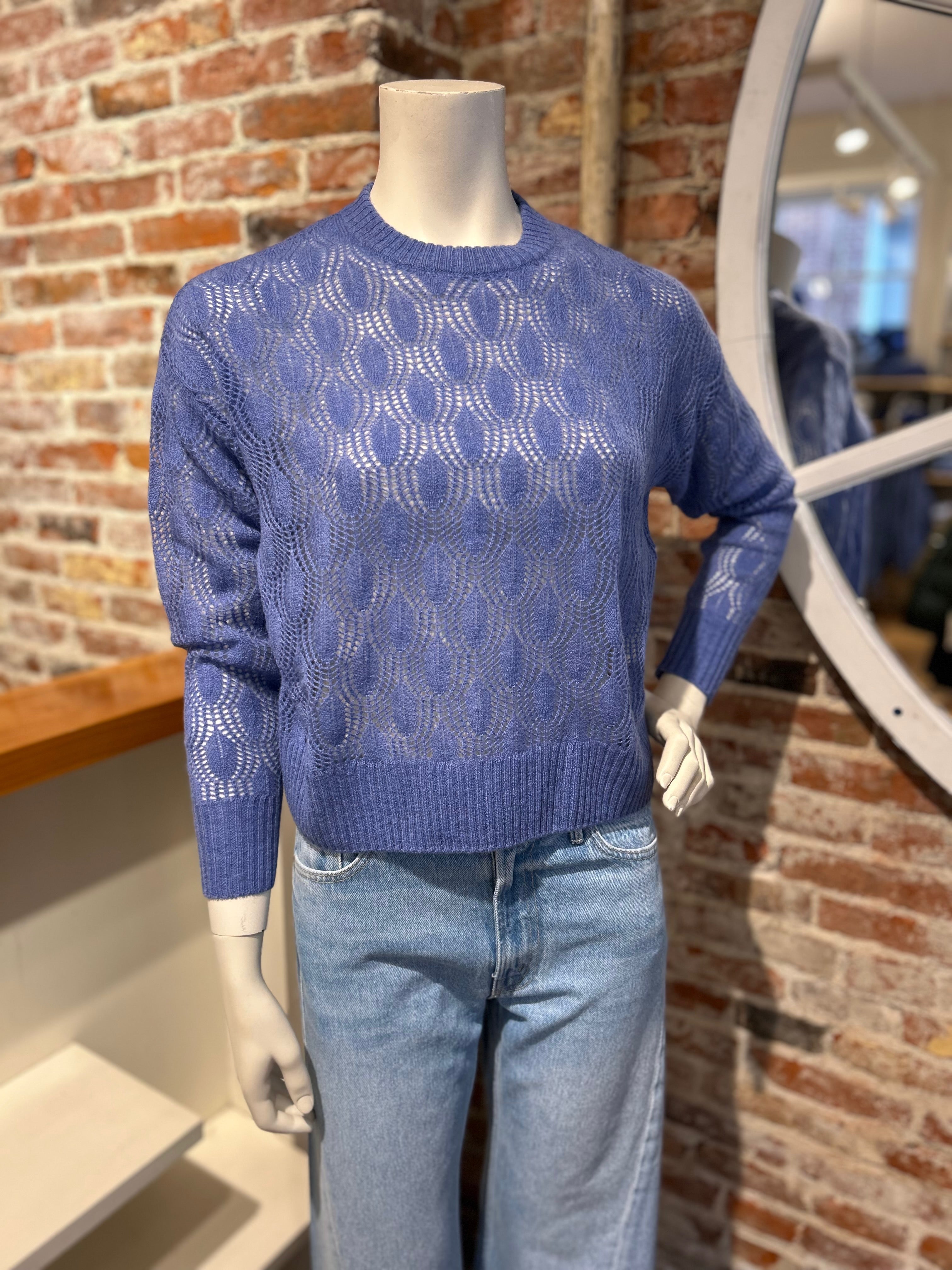 ALASHAN CASHMERE OPHELIA OPEN STITCH CREW