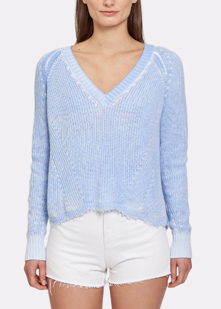 AUTUMN CASHMERE DISTRESSED INKED SCALLOP SHAKER V