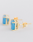 ELLI PARR EMMY STUDS-BLUE CHALCEDONY