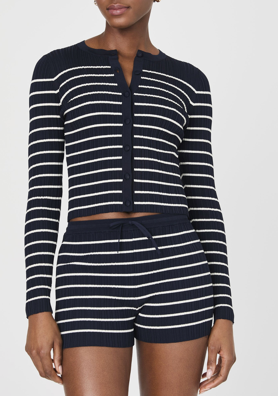 FRENCH CONNECTION CRINKLE KNIT CREW NECK CARDIGAN