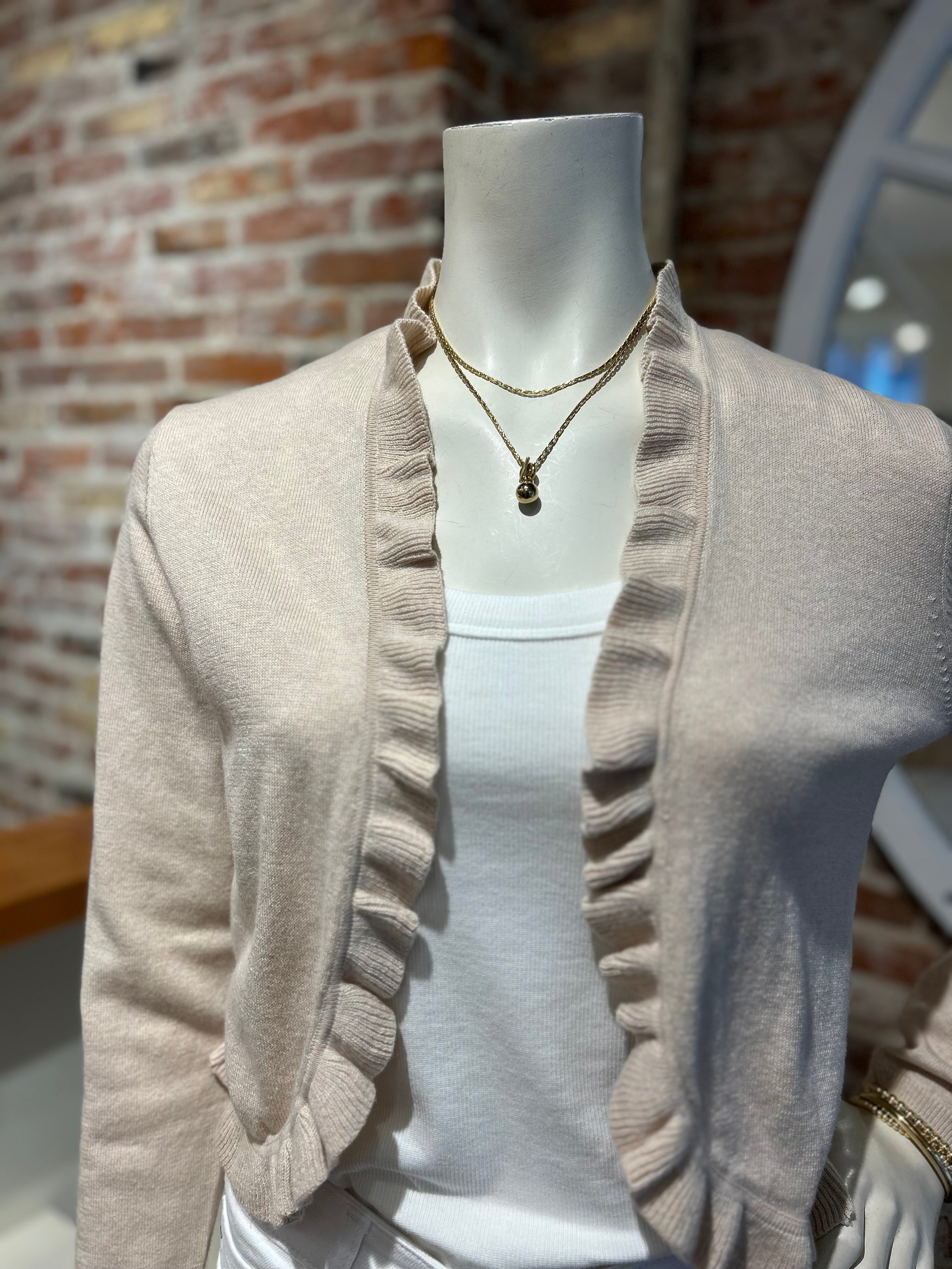 ALASHAN CASHMERE COTTON RUFFLE EDGE BOLERO