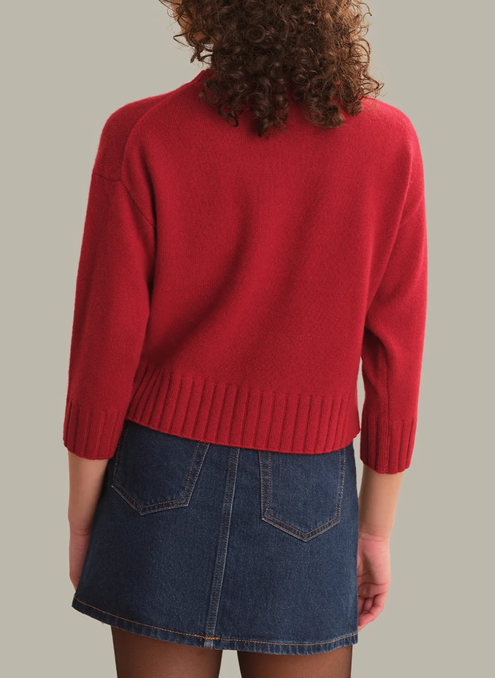 525 AMERICA ELLIS 3/4 SLEEVE CASHMERE PULLOVER