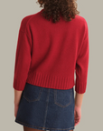 525 AMERICA ELLIS 3/4 SLEEVE CASHMERE PULLOVER