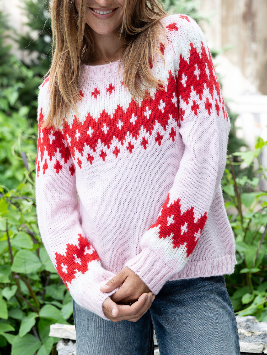 WOODEN SHIPS JAXON FAIR ISLE RAGLAN CHUNKY