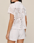 BELLA DAHL SHORT SLEEVE CONTRAST BUTTON DOWN