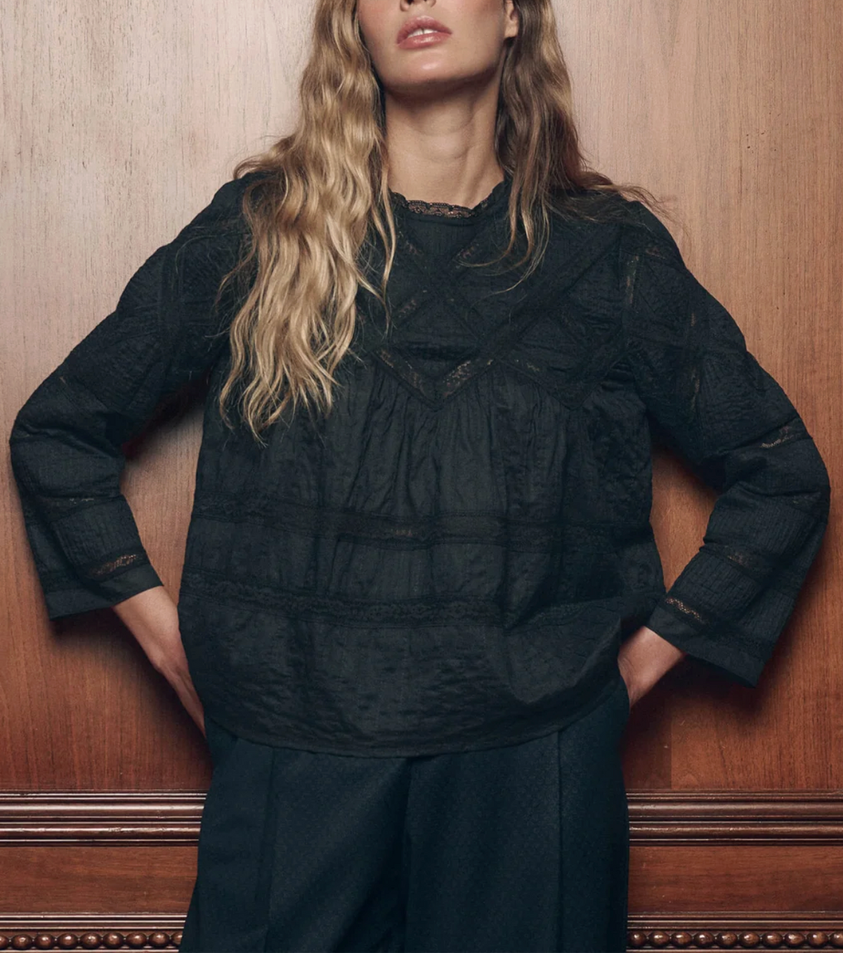 THE GREAT THE LATTICE LACE VICTORIAN TOP