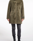 RINO & PELLE NONNA SINGLE BREASTED FAUX FUR COAT