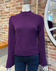 AUTUMN CASHMERE MOCK NECK TRUMPET SLEEVE W/ HIGH RIB