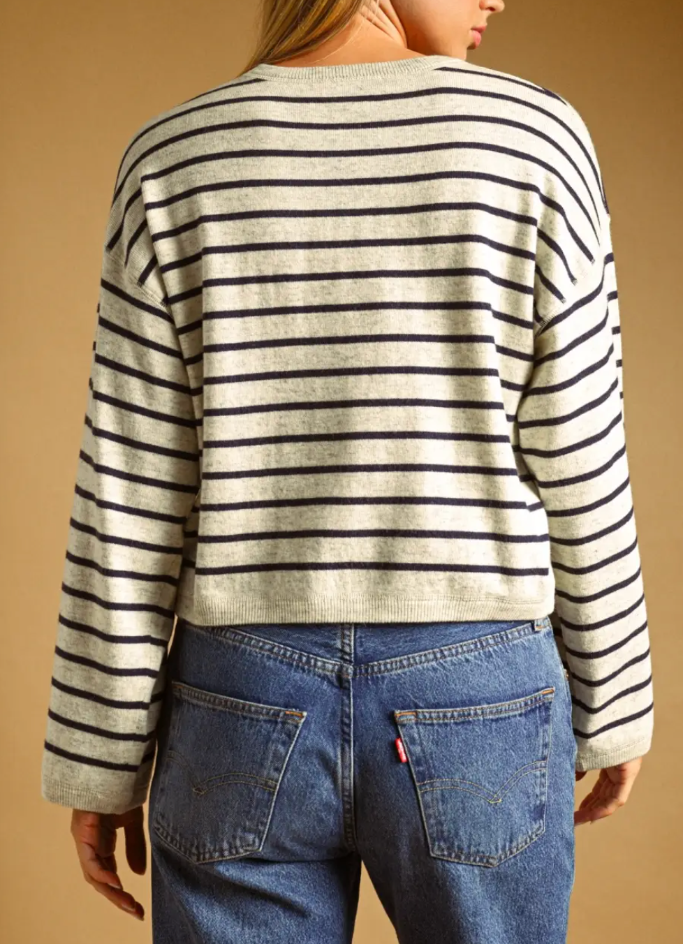 MIOU MUSE STRIPED KNITTED TOP