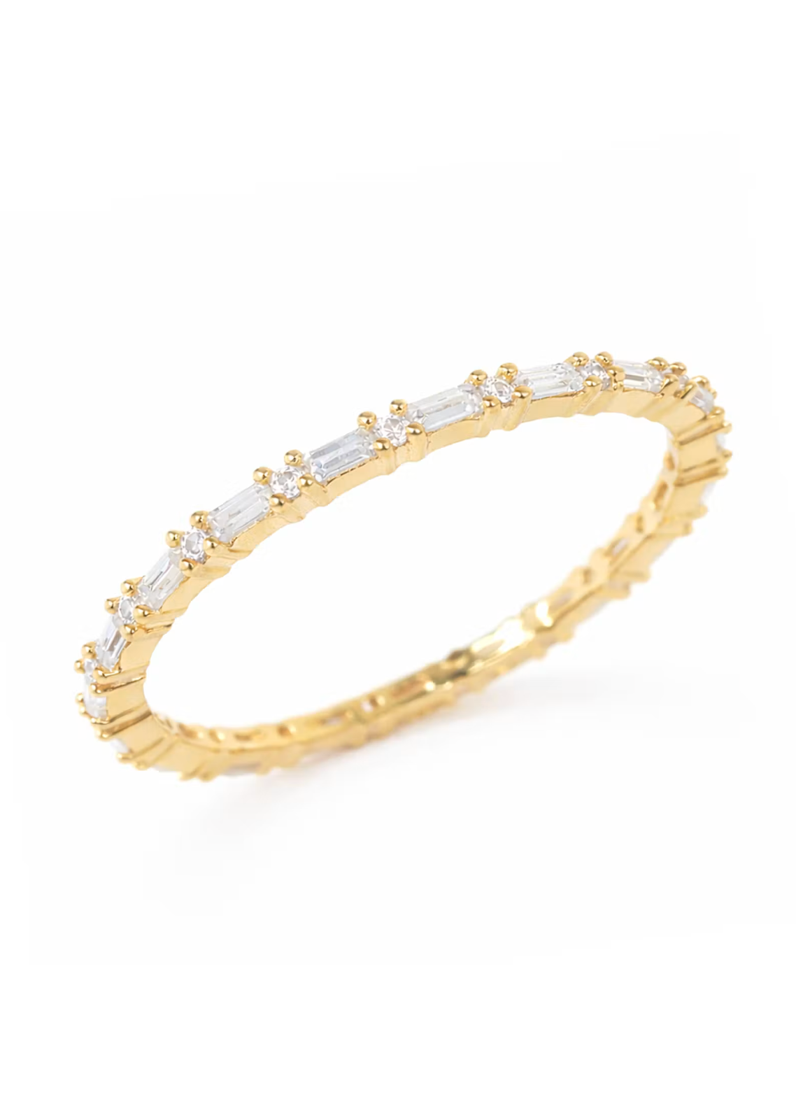 TAI (SZ 6) GOLD CLEAR TINY BAGUETTE RING