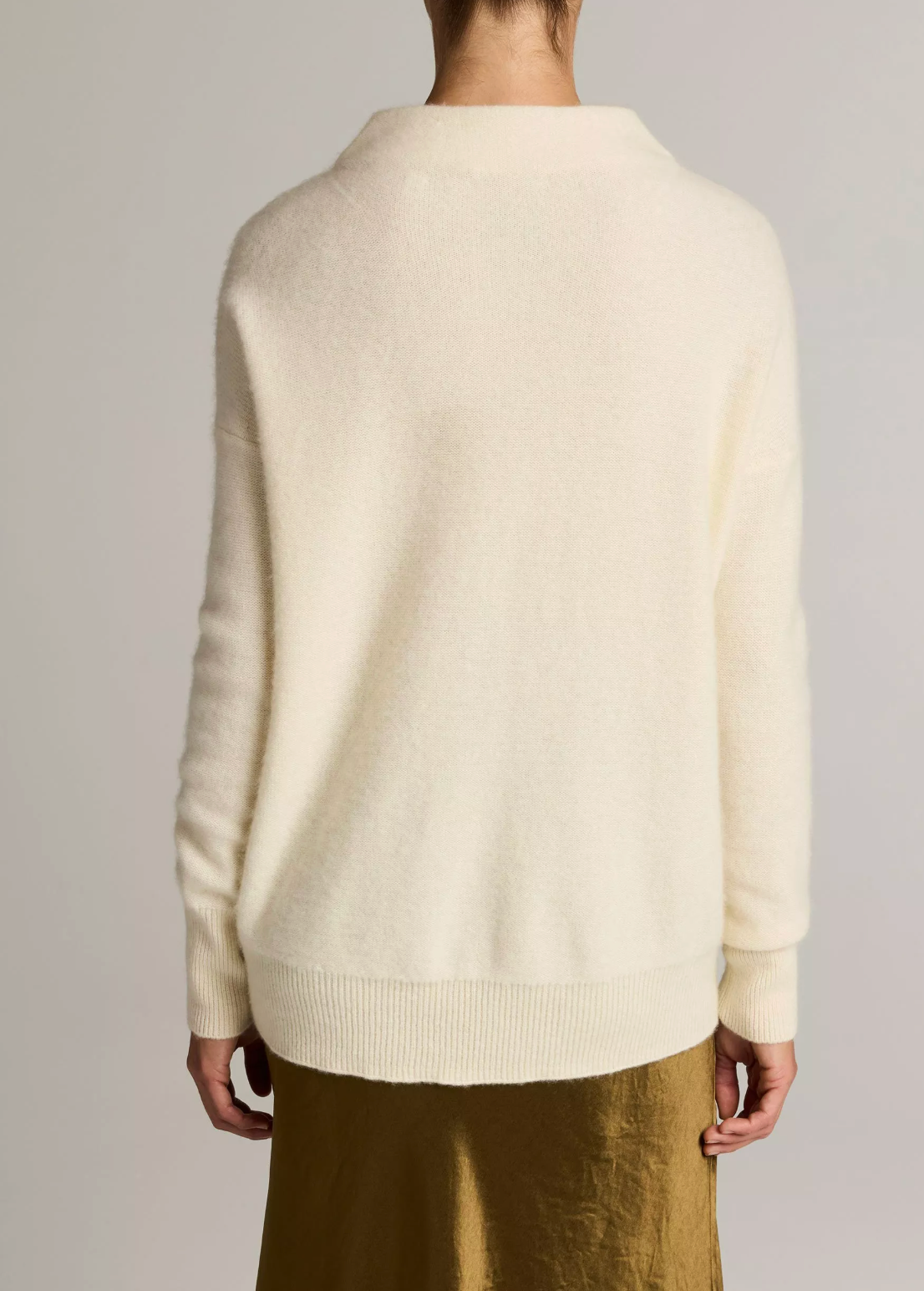 VINCE BOILED FUNNEL NECK PULLOVER